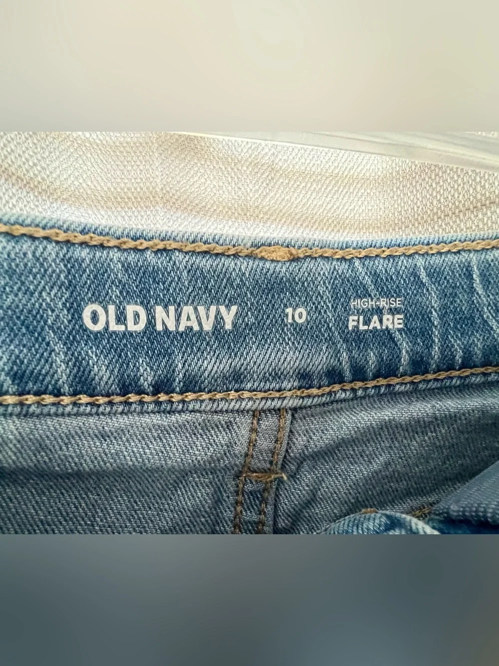 Old Navy Girls Size 10 High Rise Flare Jeans Medium Wash Adjustable Waist